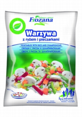 FROZANA Dārz. cepš. ar šamp. un rīsiem/267/ (12x450g)