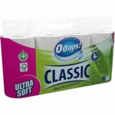 Ooops! Tualetes papīrs Classic Aloe Vera (8x8 ruļļi)