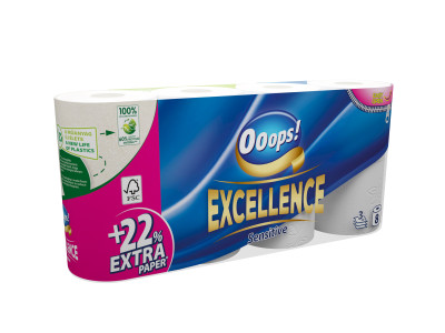 Ooops! Tualetes papīrs Excellence (6x8 ruļļi)