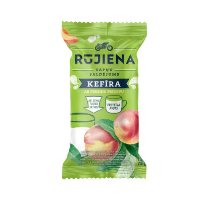 RŪJIENA Kefīra saldējums ar persiku piedevu vafeļu glāzītē (50x125ml/75g)