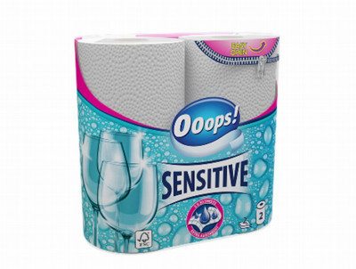 Ooops! Papīra virtuves dvieļi Sensitive (24x2 ruļļi)