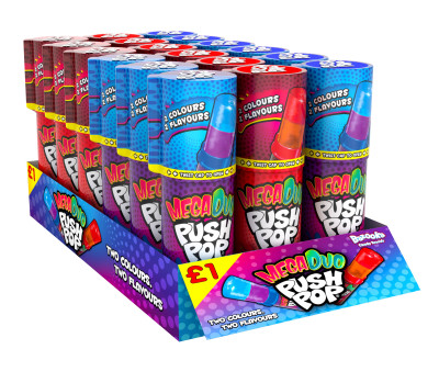 BAZOOKA Mega Push Pop Duo  karamele (18x30g)