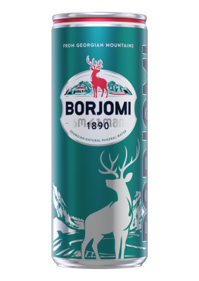 BORJOMI DEP (12x330ml) CAN met.bundžā gāzēts min.ūdens