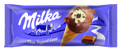 MILKA Vaniļas garšas sald. ar piena šok.gab.konusā (20x100ml/69g)