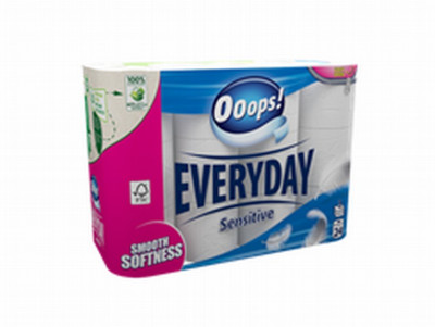 Ooops! Tualetes papīrs Everyday Sensitive (1x24 ruļļi)