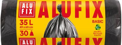 ALUFIX Atkrit.maisi Economy HDPE 35L/30gab 49x60cm 8mkr melns