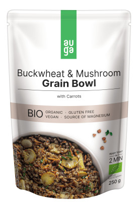 AUGA EKO Griķu un sēņu ēdiens ar burkāniem (12x0.250g)