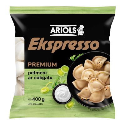 ARIOLS Pelmeņi "Ekspresso-Premium" ar cūkgaļu (25x400g)