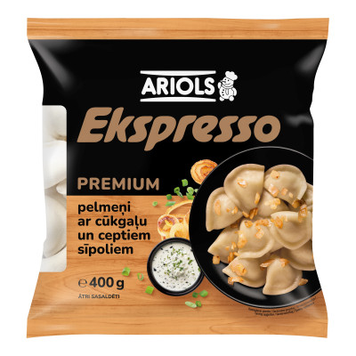 ARIOLS Pelmeņi "Ekspresso-Premium" ar cūkgaļ. un cept.sīpoliem (25x400g)