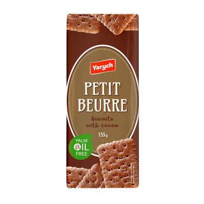 YARYCH cepumi "Petit Beurre" ar kakao (36x155g)