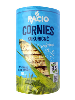 RACIO Kukurūzas plācenīši ar jūras sāli (8x115g)