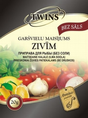 TWINS Garšvielu mais."Zivīm"Bez sāls (20x20g)